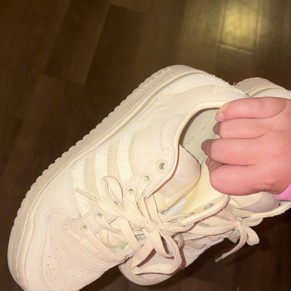 Adidas Cream Forum Bold Athletic Shoes with Chunky Midsole